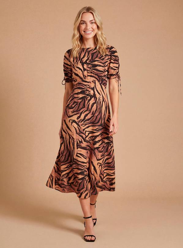 DOROTHY PERKINS Gathered Sleeve Empire Seam Midi Dress 14